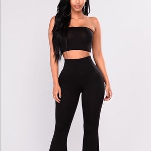 BLACK TWO PIECE PANT SET